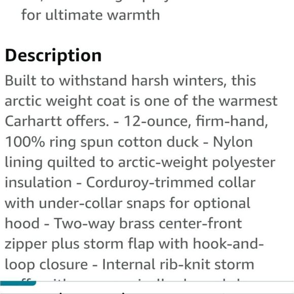 Carhartt Arctic Weight Duck Coat with Quilted Lining Corduroy Collar LG 44 - Picture 12 of 16